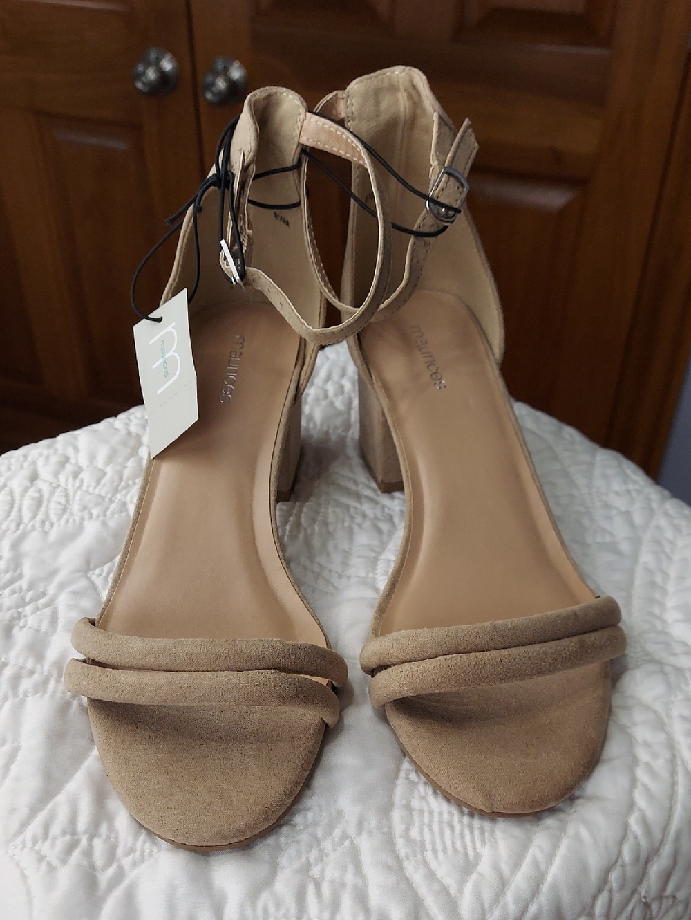 🆕 Maurices Ankle Strap Block Heel Sandals in Tan, Style Kate, Size 8.5, NEW ▪︎